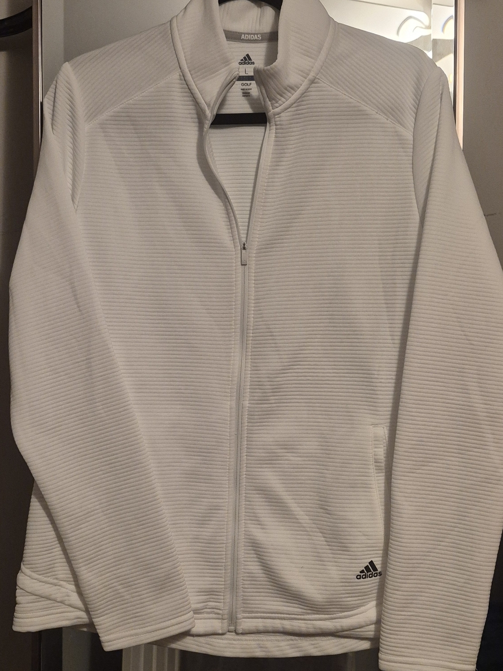 Adidas Women's White Zip-Up Lightweight Jacket